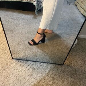 Black heeled sandals